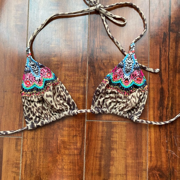 NWOT PILYQ Animal Print Beaded Bikini S 🐆 - Picture 3 of 5